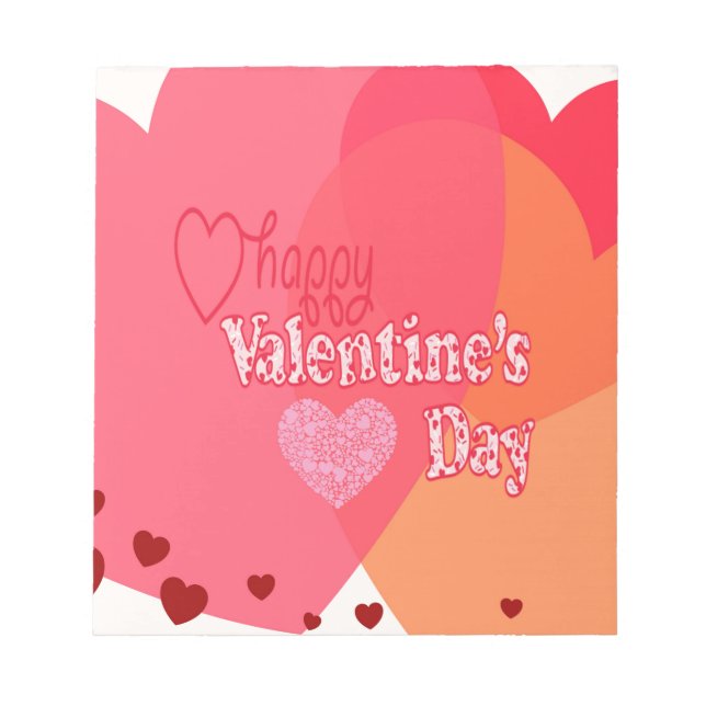 Valentinstag Hearts Notizblock (Vorderseite)