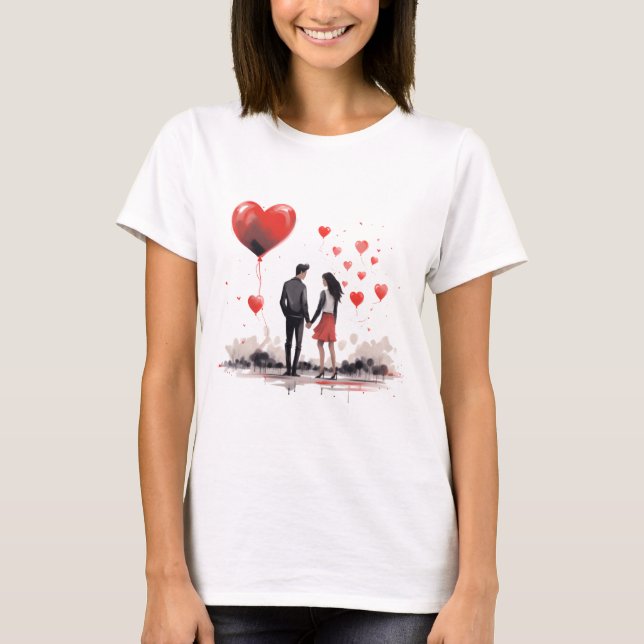 Valentinstag Hearts T-Shirt (Vorderseite)