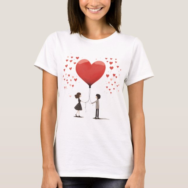Valentinstag Hearts T-Shirt (Vorderseite)