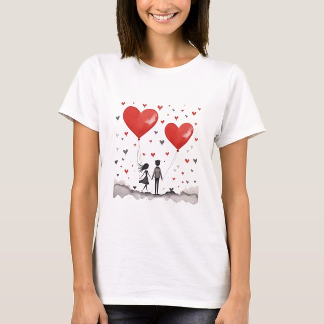 Valentinstag Hearts T-Shirt (Vorderseite)