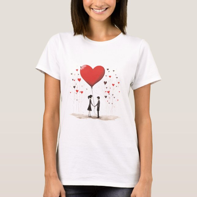 Valentinstag Hearts T-Shirt (Vorderseite)