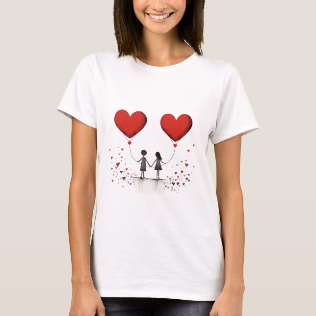 Valentinstag Hearts T-Shirt (Vorderseite)