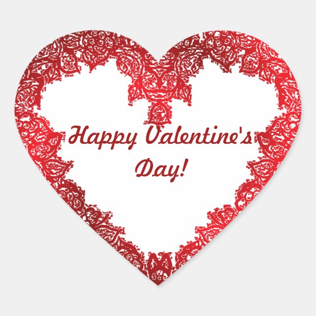 Valentinstag Herz-Aufkleber (Vorderseite)