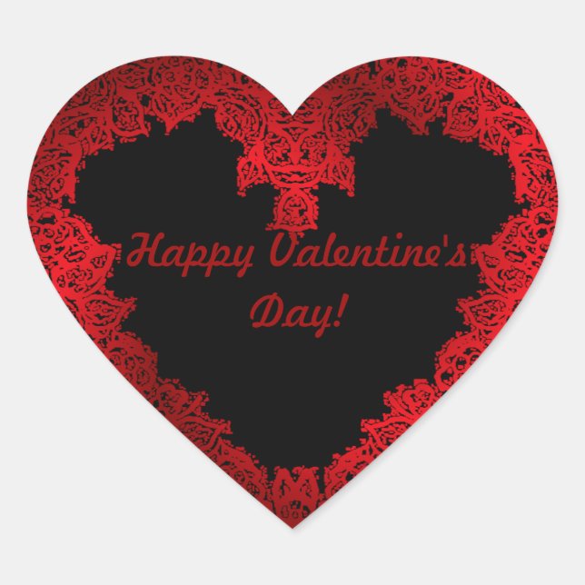 Valentinstag Herz-Aufkleber (Vorderseite)