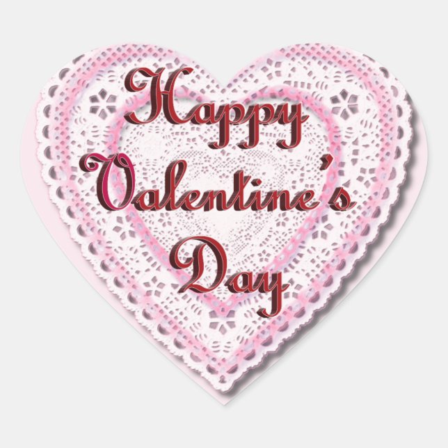 Valentinstag Herz-Aufkleber (Vorderseite)