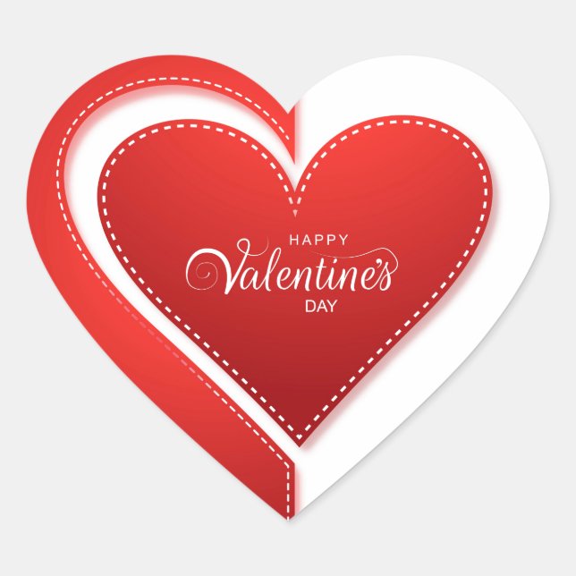 Valentinstag Herz-Aufkleber (Vorderseite)