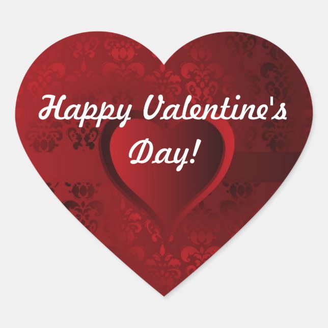 Valentinstag Herz-Aufkleber (Vorderseite)