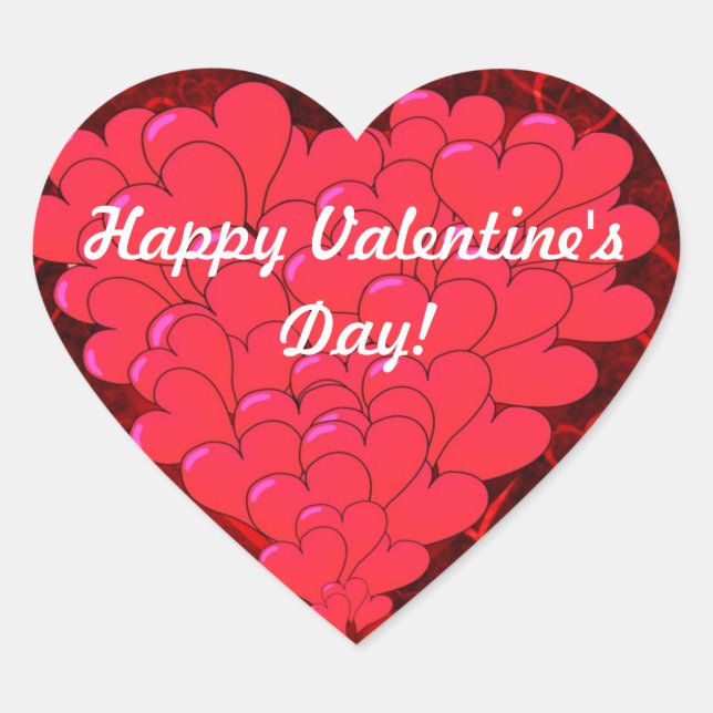 Valentinstag Herz-Aufkleber (Vorderseite)