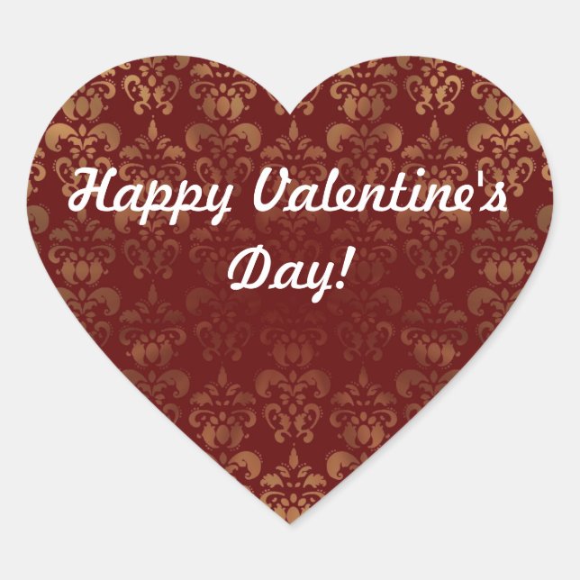 Valentinstag Herz-Aufkleber (Vorderseite)