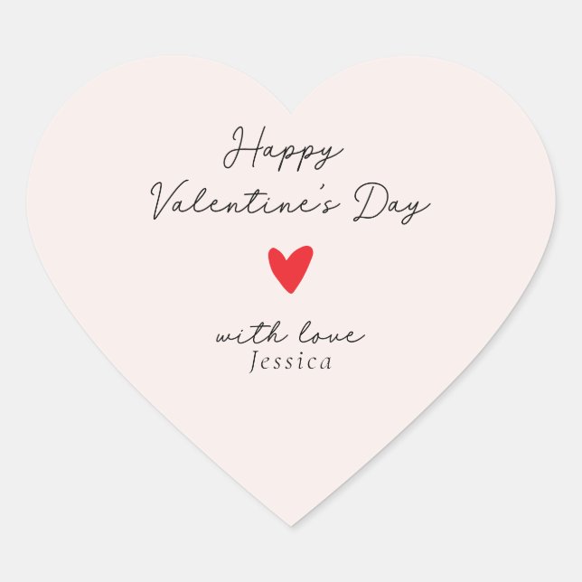 Valentinstag Herz-Aufkleber (Vorderseite)