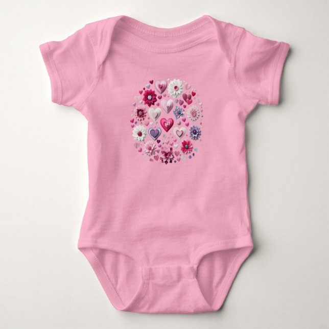 Valentinstag-Herz Baby Strampler (Vorderseite)