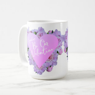 Valentinstag Herz Blume Lila Rosa Elegant Kaffeetasse