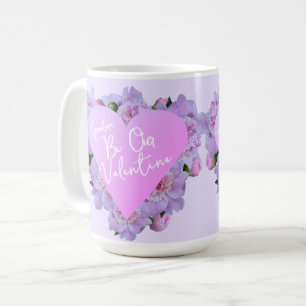 Valentinstag Herz Blume Lila Rosa Elegant Kaffeetasse