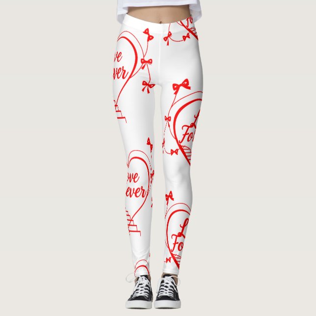 Valentinstag: Herz, Bögen und Liebe Sie zaubern Leggings (Vorderseite)