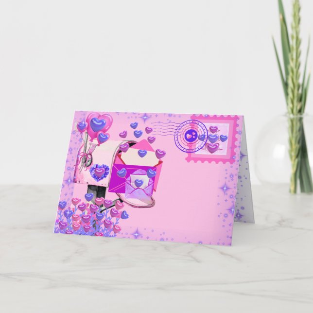 Valentinstag Herz Briefkasten Karte (Vorderseite)