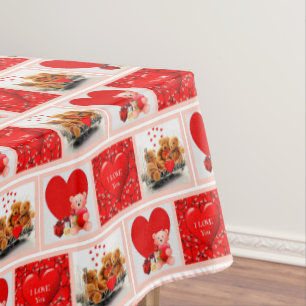 Valentinstag-Herz-Collage-Tischdecke Tischdecke