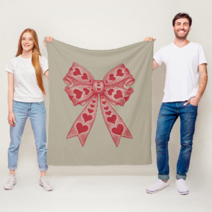 Valentinstag Herz Coquette Bogen Retro Valentine Fleecedecke