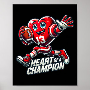 Valentinstag Herz eines Champion Football Design Poster