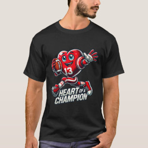 Valentinstag Herz eines Champion Football-Design T-Shirt