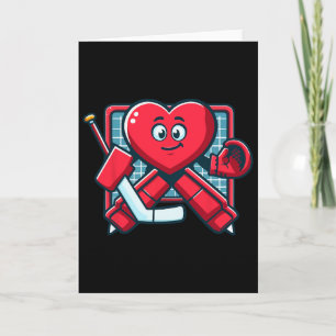 Valentinstag Herz Eishockey Torwart Spieler  Karte