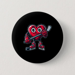 Valentinstag Herz Eishockeyspieler Sport Button