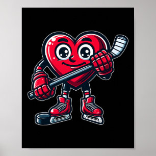 Valentinstag Herz Eishockeyspieler Sport Poster