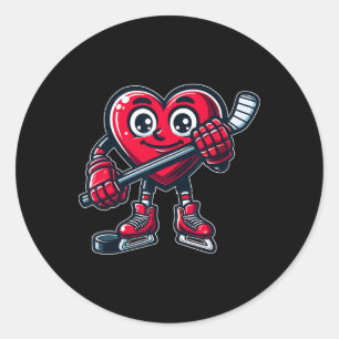 Valentinstag Herz Eishockeyspieler Sport Runder Aufkleber