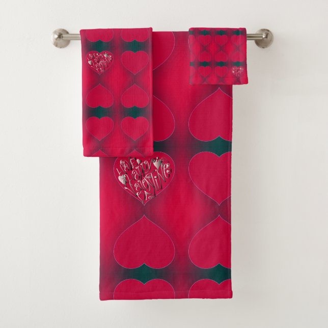 Valentinstag Herz Handtuch Badhandtuch Set (Insitu)