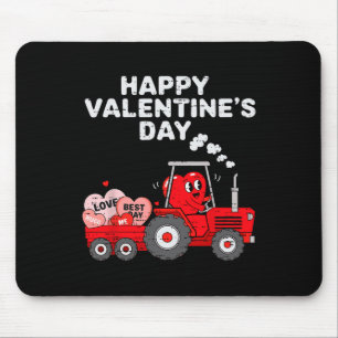 Valentinstag Herz im Traktor Lustig Bauernhof Klei Mousepad