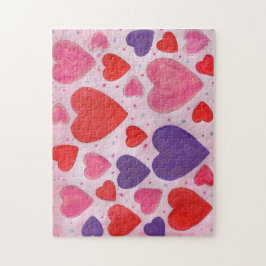 Valentinstag Herz in Rosa Lila und rot Puzzle