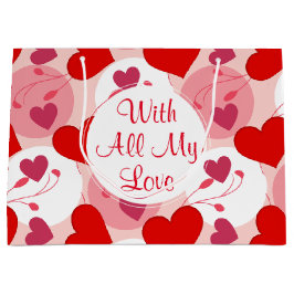 Valentinstag Herz in Rot und Rosa Große Geschenktüte