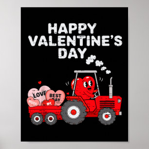 Valentinstag Herz in Traktor Funny Farm Kleinkind Poster