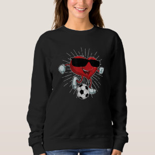 Valentinstag Herz kickt einen Fußball Cool Sweatshirt