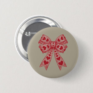 Valentinstag Herz Kokette Schleife Retro Valentins Button