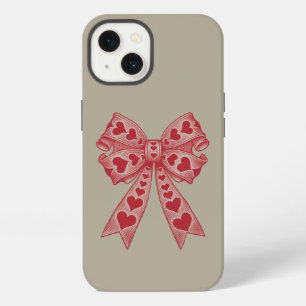 Valentinstag Herz Kokette Schleife Retro Valentins iPhone 13 Hülle