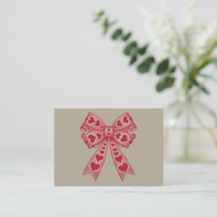 Valentinstag Herz Kokette Schleife Retro Valentins Mitteilungskarte