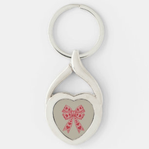 Valentinstag Herz Kokette Schleife Retro Valentins Schlüsselanhänger