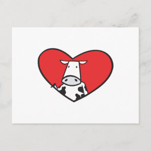 Valentinstag Herz Kuh Feiertagspostkarte