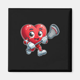 Valentinstag Herz Lacrosse Team Spieler Sport Magnet