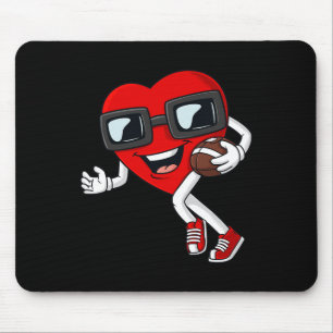 Valentinstag Herz läuft mit Fußballspielen Mousepad