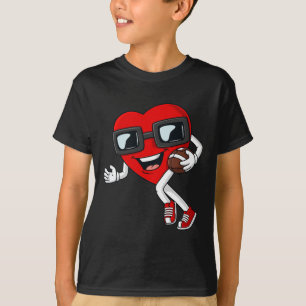 Valentinstag Herz läuft mit Fußballspielen T-Shirt