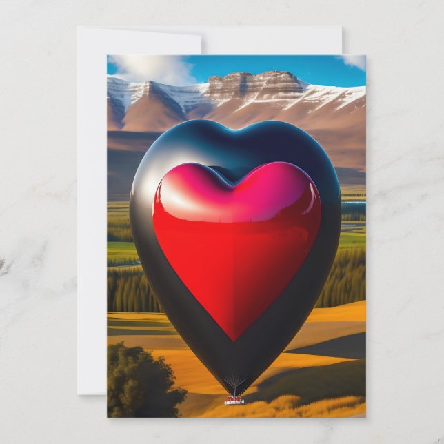 Valentinstag Herz leuchtend hell Personalisiert I Einladung (Vorderseite)