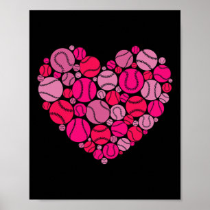 Valentinstag Herz Liebe Baseball Männer Frauen Jun Poster