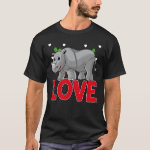 Valentinstag Herz Liebe Rhinocero T-Shirt