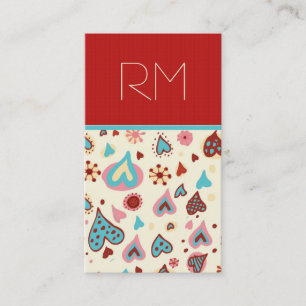 Valentinstag Herz-Muster-Vorlage Visitenkarte