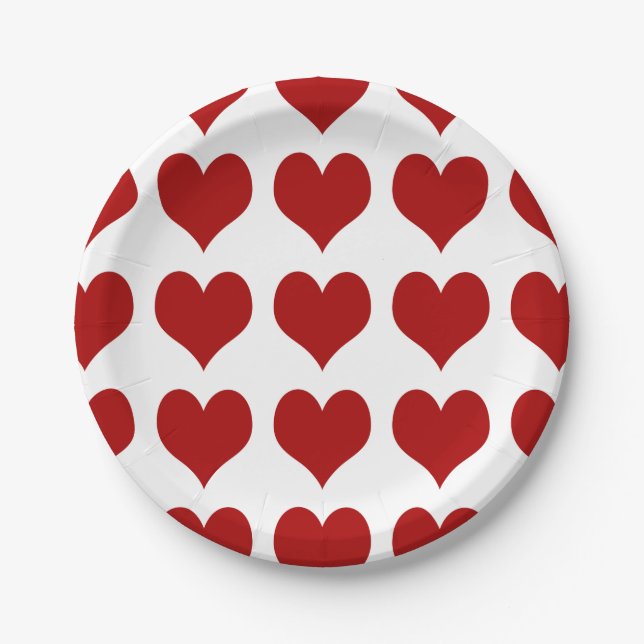 Valentinstag-Herz Pappteller (Vorderseite)