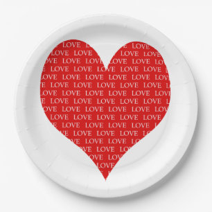 Valentinstag Herz Pappteller