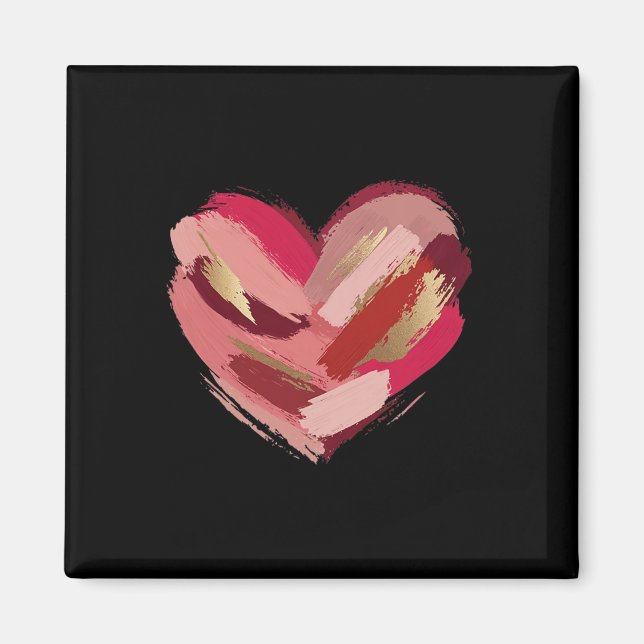 Valentinstag Herz Pinselstrich Magnet (Vorne)