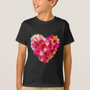 Valentinstag Herz Pinselstrich Niedlich Weiblich V T-Shirt