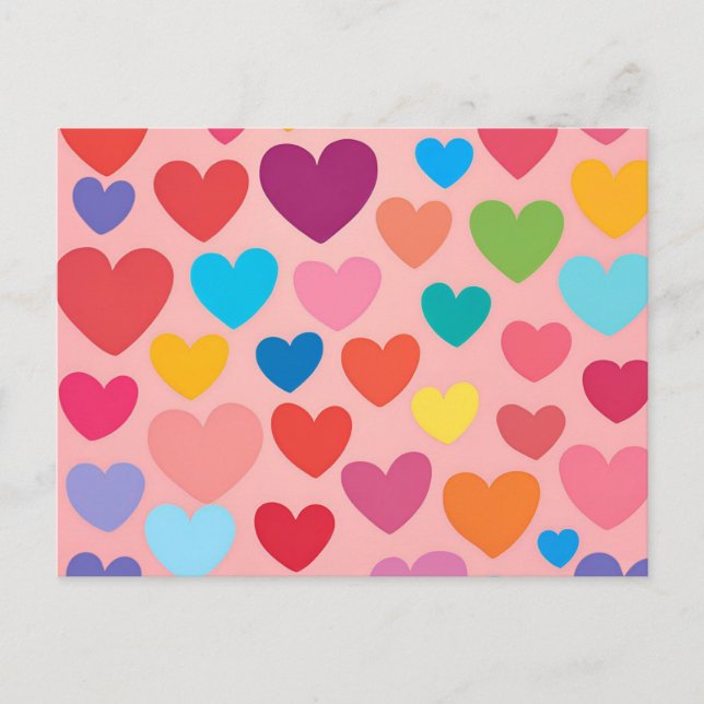 Valentinstag Herz Postkarte (Vorderseite)